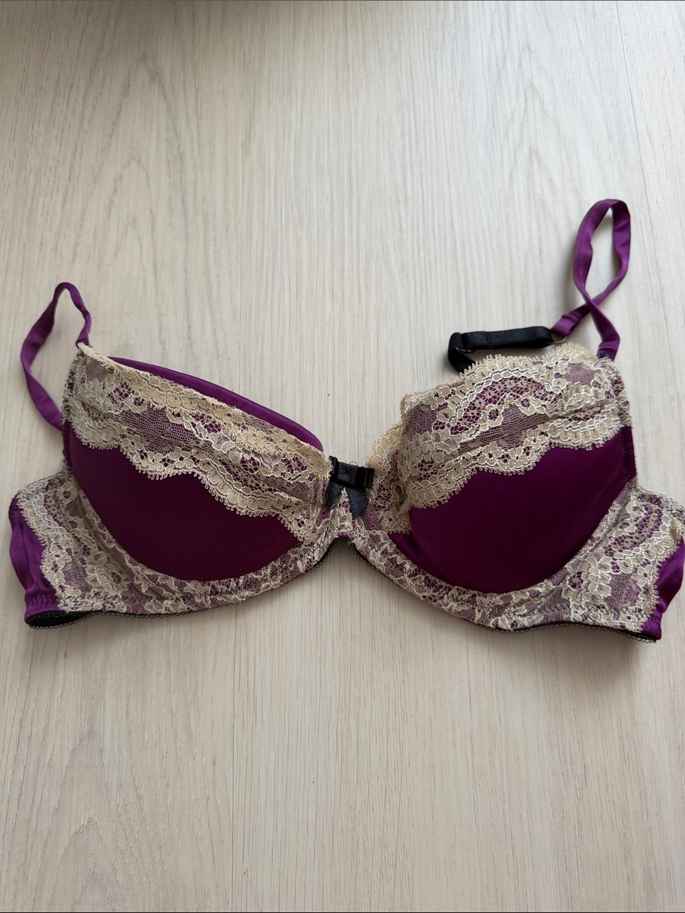 Everyday Lace-Trim Underwire Bra in Deep Plum